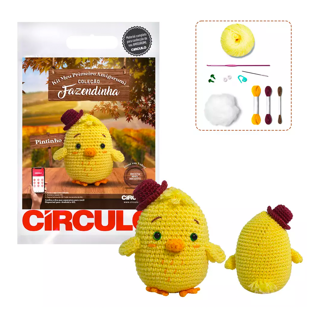 kit amigurumi col fazendinha 03 pintinho
