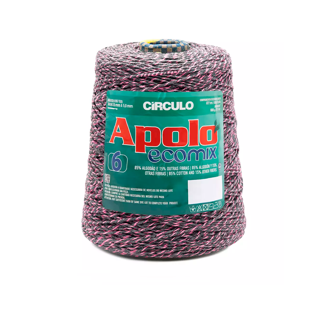 barbante apolo ecomix 6 3182 cinza rosa