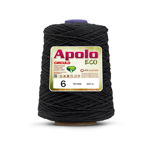 Barbante Apolo Círculo Número 6 - 600g (610 Metros) - 8990 - Preto