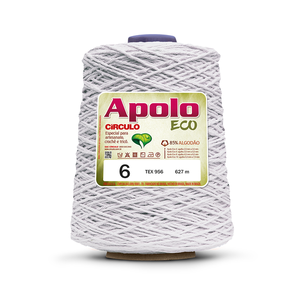 Barbante Apolo Círculo Número 6 - 600g (610 Metros) - 8001 - Branco