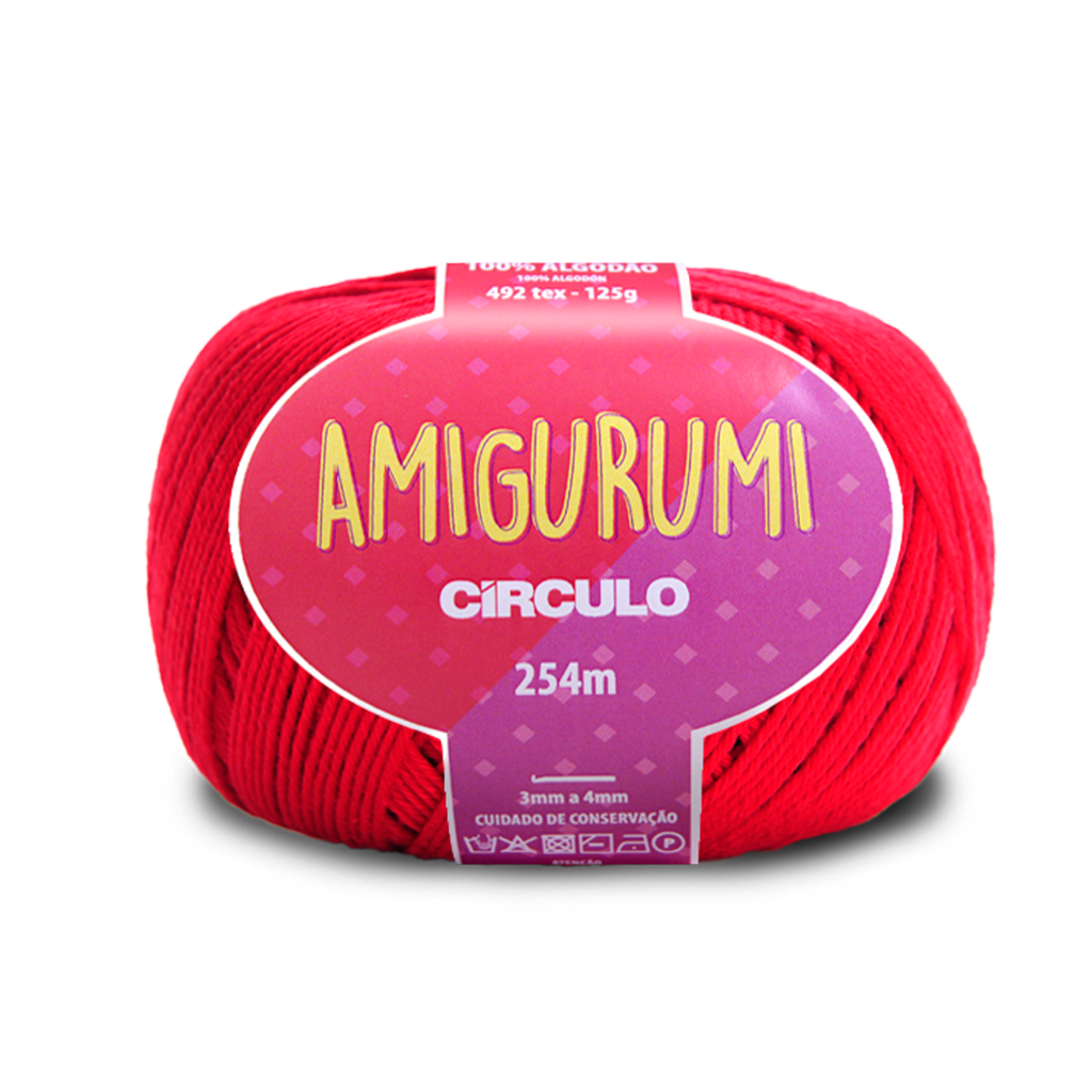 fio amigurumi circulo 3528 carmim