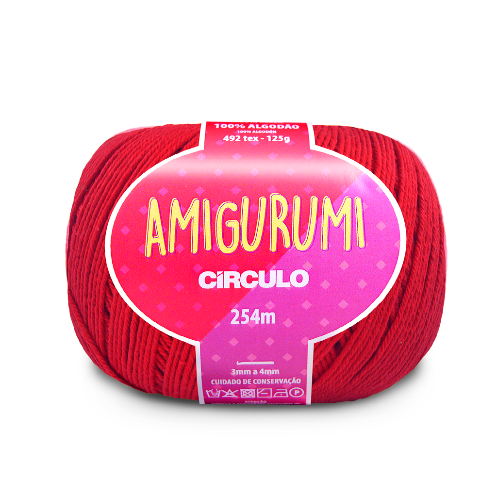 fio amigurumi circulo 3402 vermelho circulo