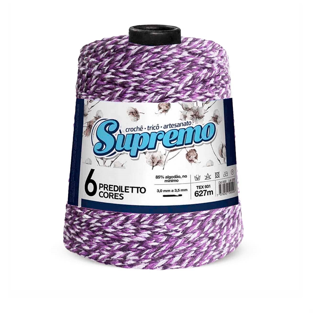 barbante supremo prediletto 6 111 roxo lilas e branco