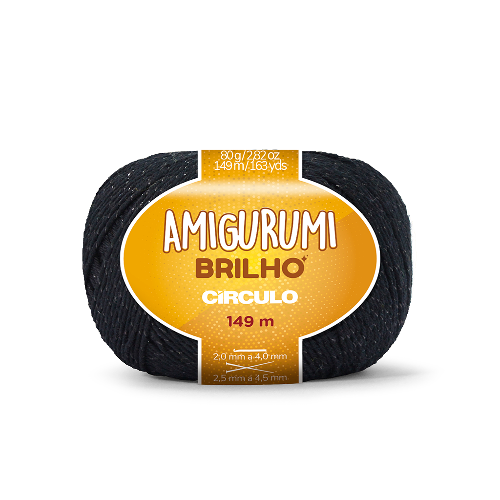 fio linha amigurumi brilho circulo 8990 preto
