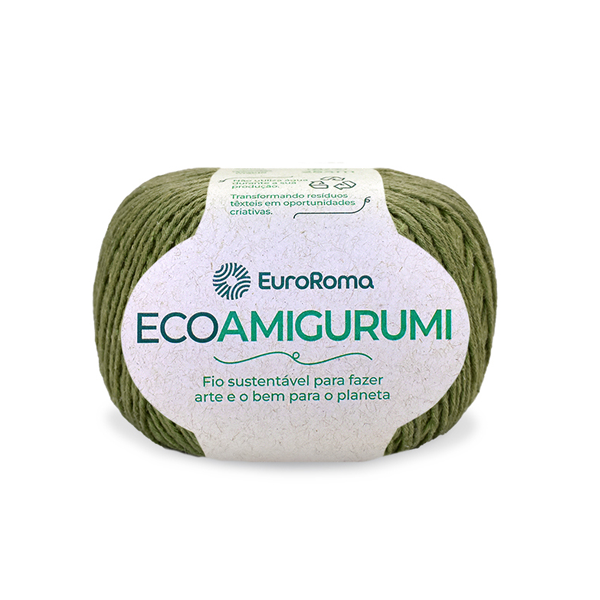 fio linha ecoamigurumi euroroma 805 verde militar