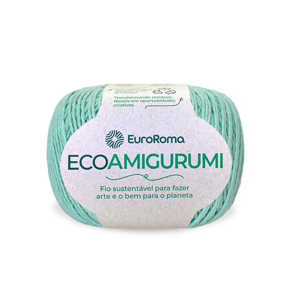 fio linha ecoamigurumi euroroma 800 verde agua