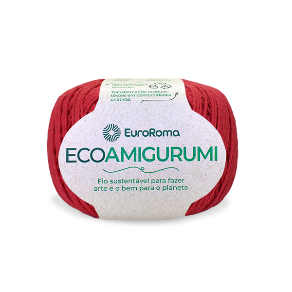 fio linha ecoamigurumi euroroma 1000 vermelho