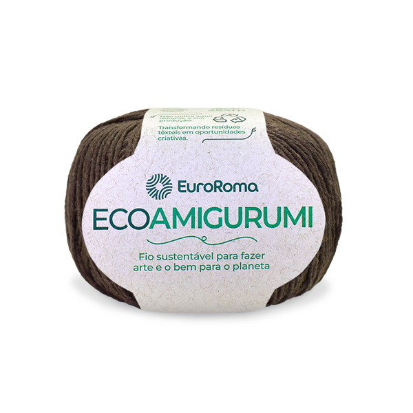 fio linha ecoamigurumi euroroma 1100 marrom