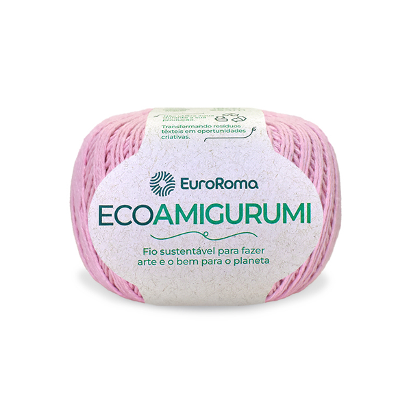 fio linha ecoamigurumi euroroma 510 rosa bebe