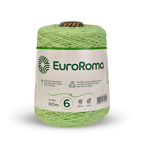 barbante euroroma 6 verde limao 801
