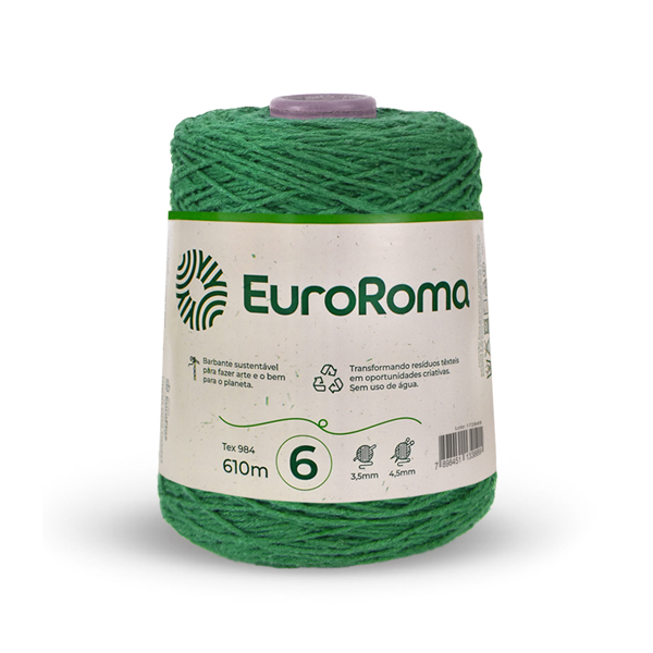 barbante euroroma 6 verde bandeira 803