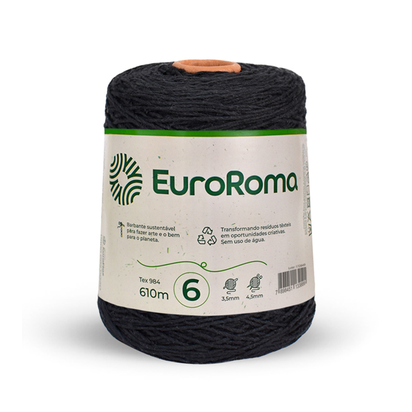 barbante euroroma 6 preto 250