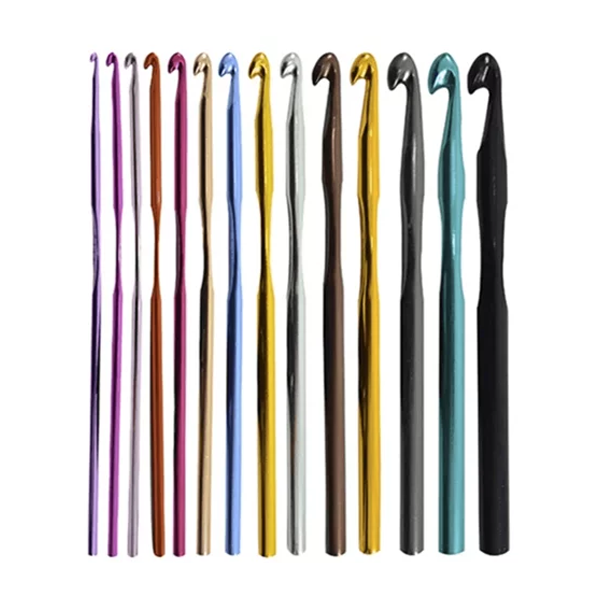 agulha croche aluminio circulo colors