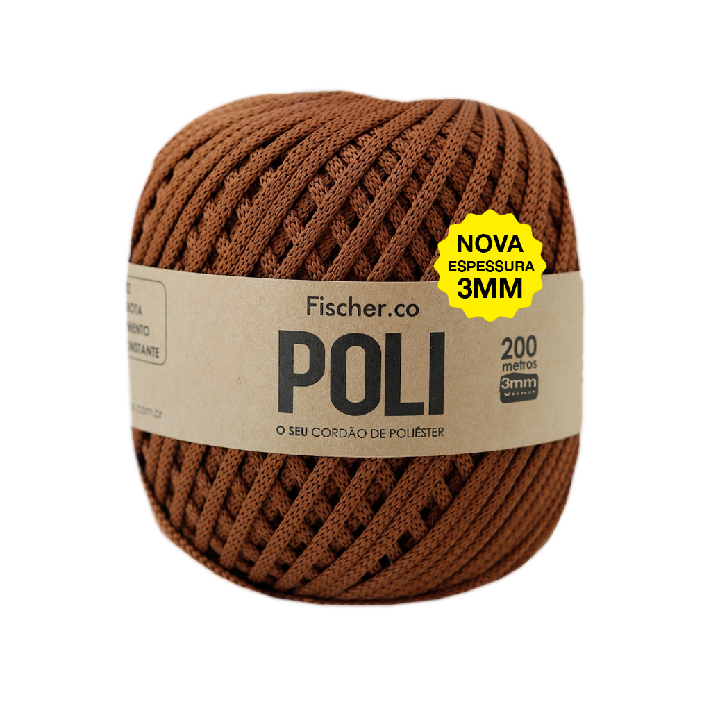 fio poli 3mm fischer 8018 caramelo