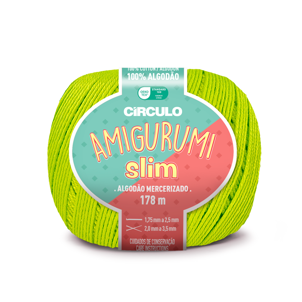 amigurumi slim circulo 5583 verde limao