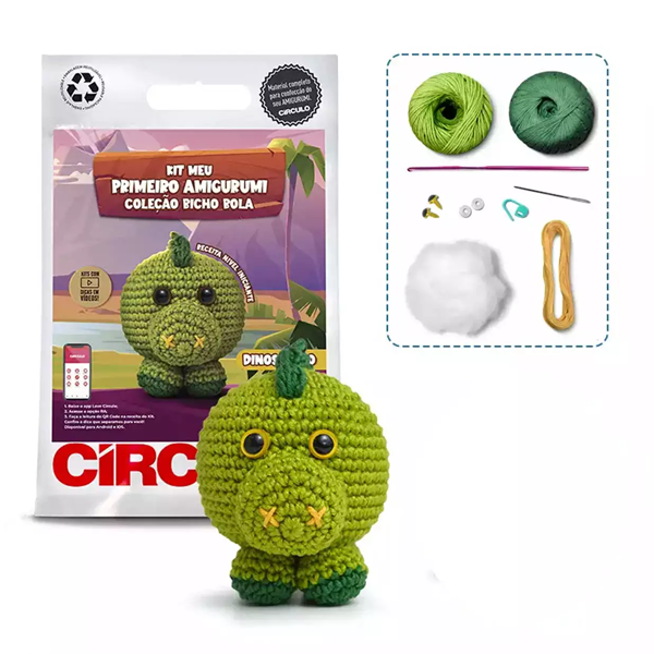 kit amigurumi colecao bicho bola circulo dinossauro 1