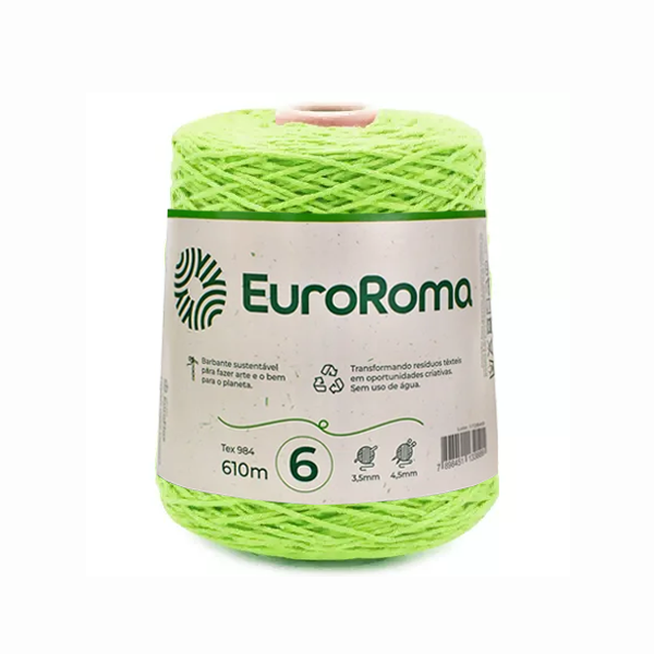 barbante euroroma 6 verde fluorescente 820