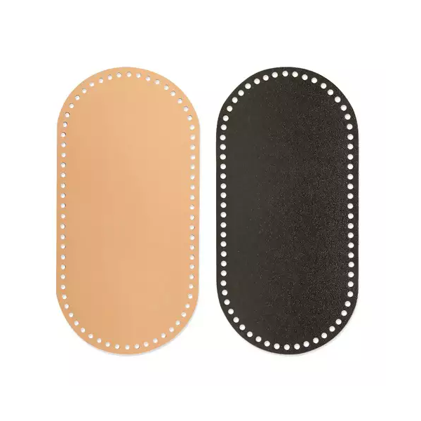base couro sintetico oval circulo 30cm 20 bege