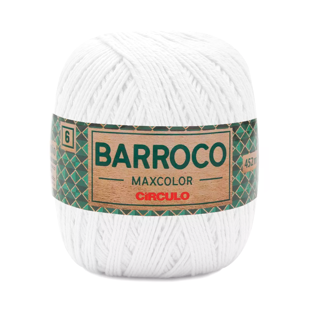 fio linha barroco maxcolor 6 400g circulo 500mt 8001 branco