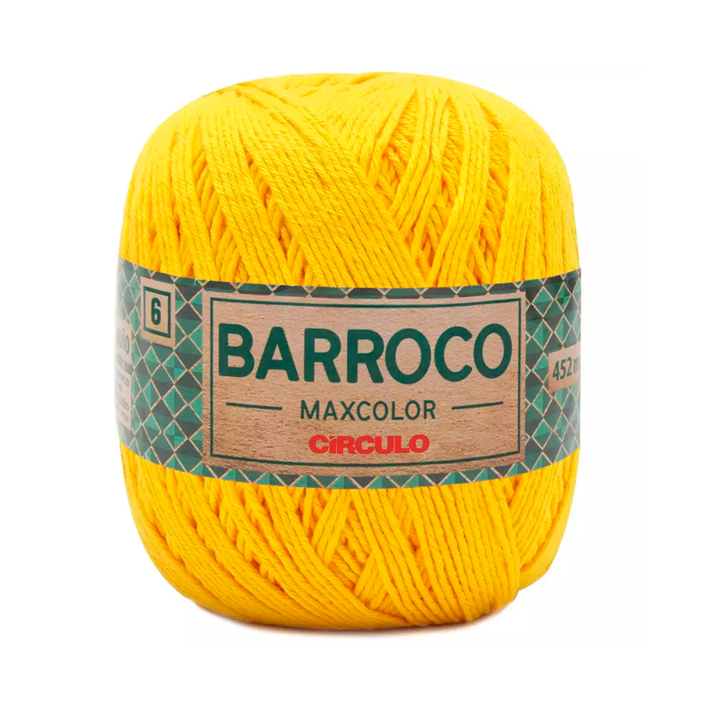fio linha barroco maxcolor 6 400g circulo 500mt 1289 canario