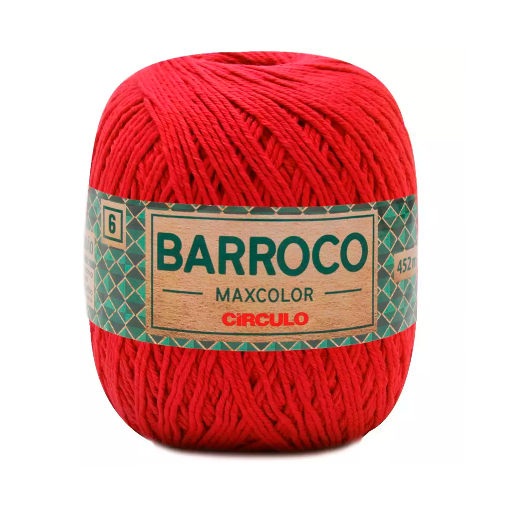fio linha barroco maxcolor 6 400g circulo 500mt 3402 vermelho circulo