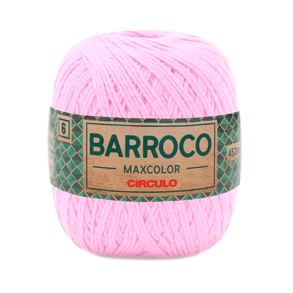 fio linha barroco maxcolor 6 400g circulo 500mt 3526 rosa candy