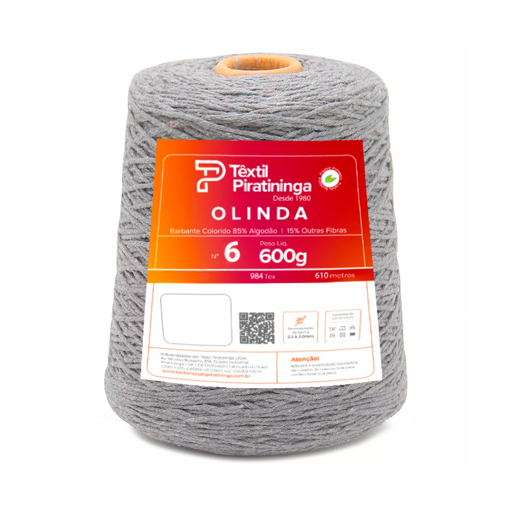 barbante piratininga 6 600g 610mt 021 cinza claro