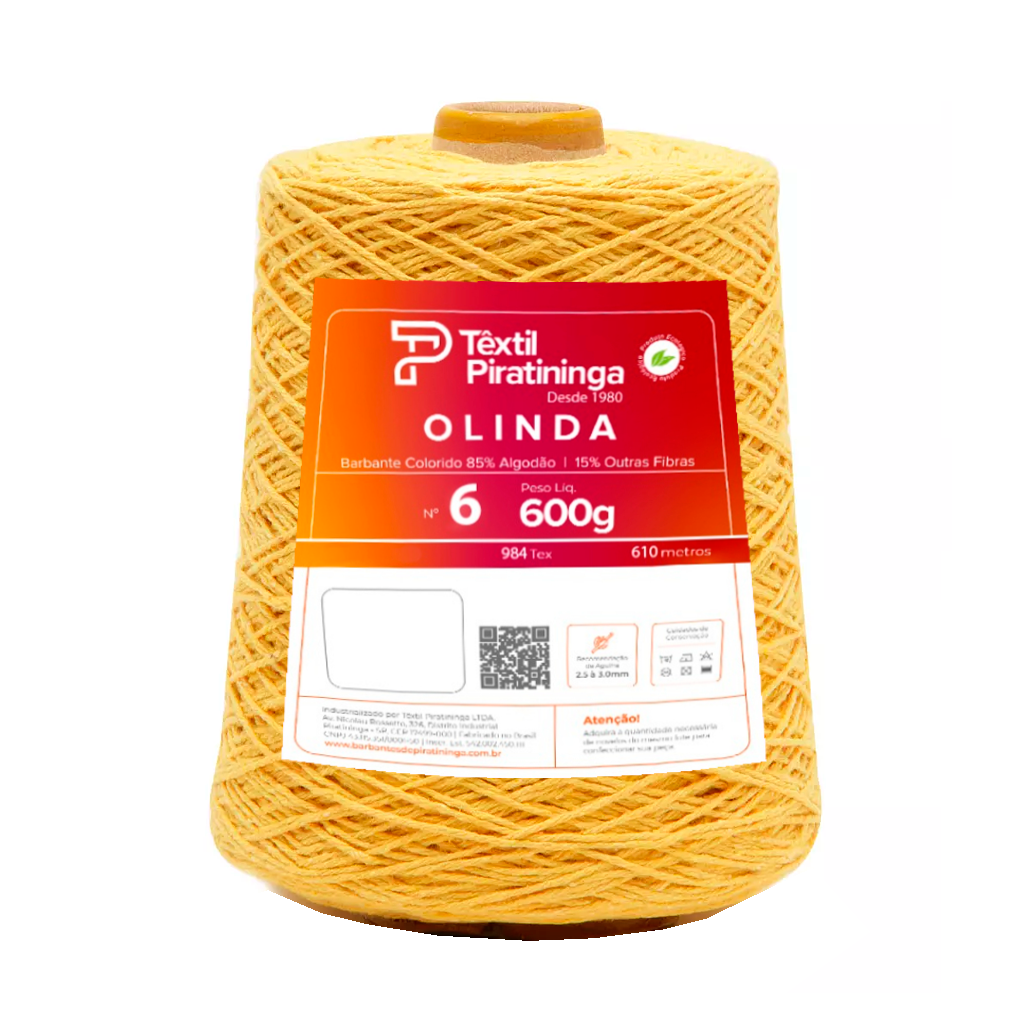 barbante piratininga 6 600g 610mt 033 amarelo canario