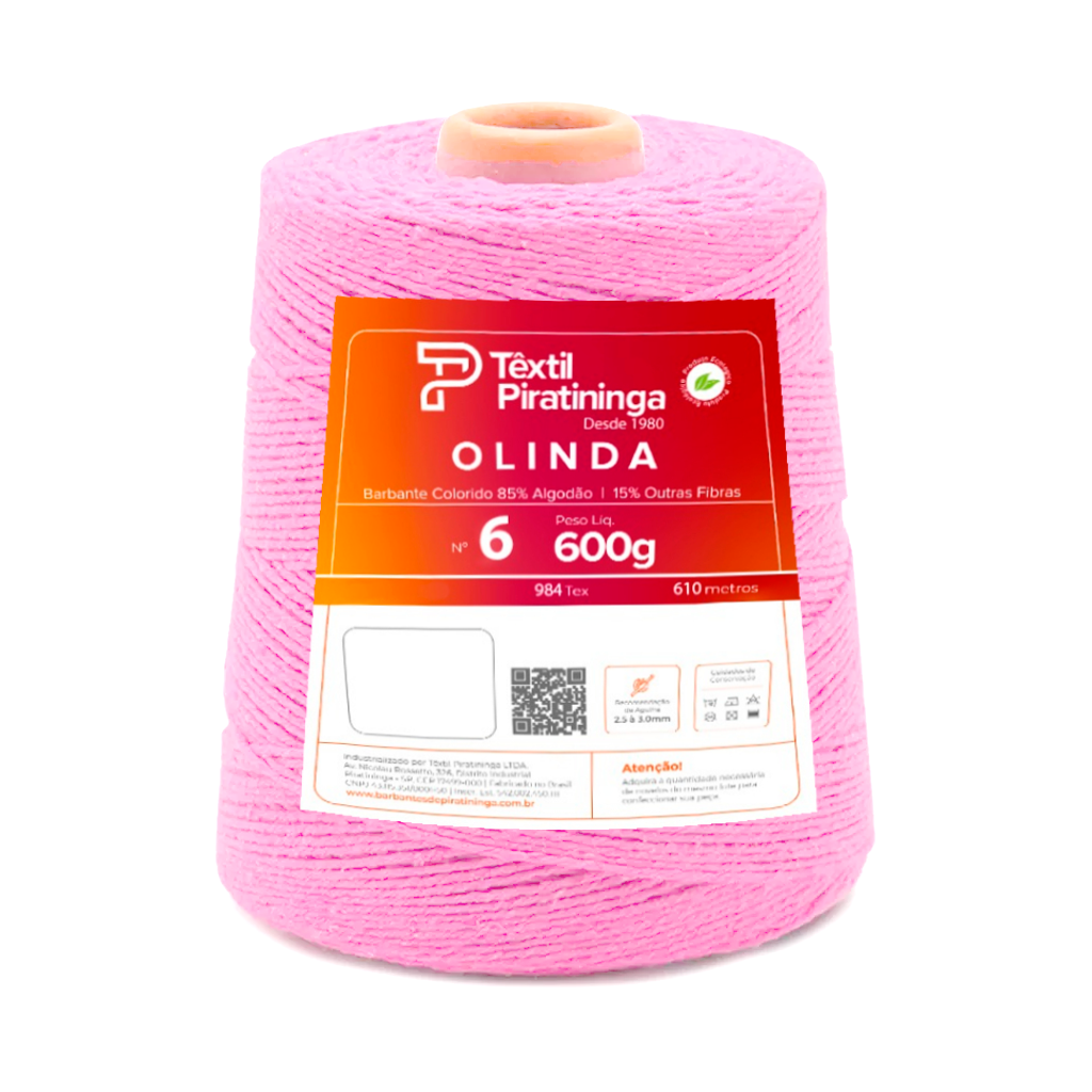 barbante piratininga 6 600g 610mt 012 rosa bebe