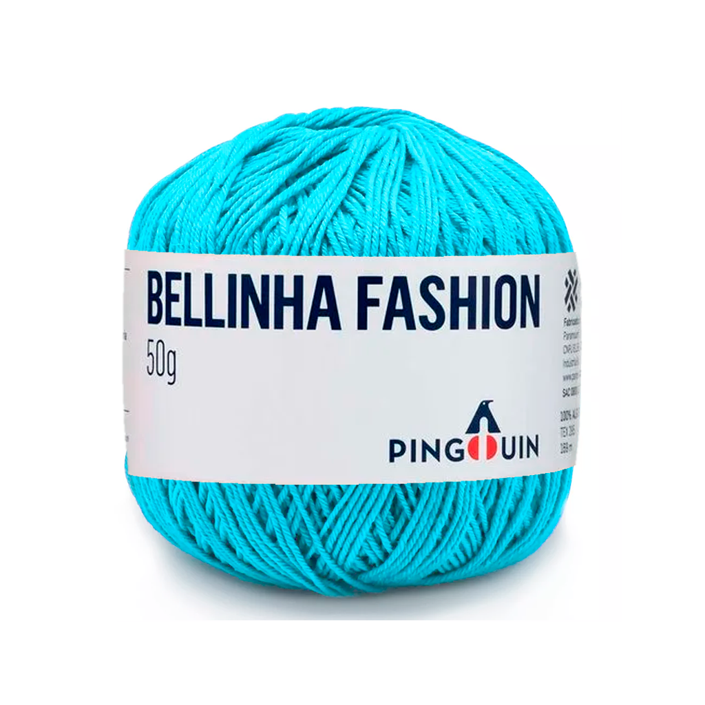 fio linha bellinha fashion pingouin 50g 169m 9584 turquesa rede