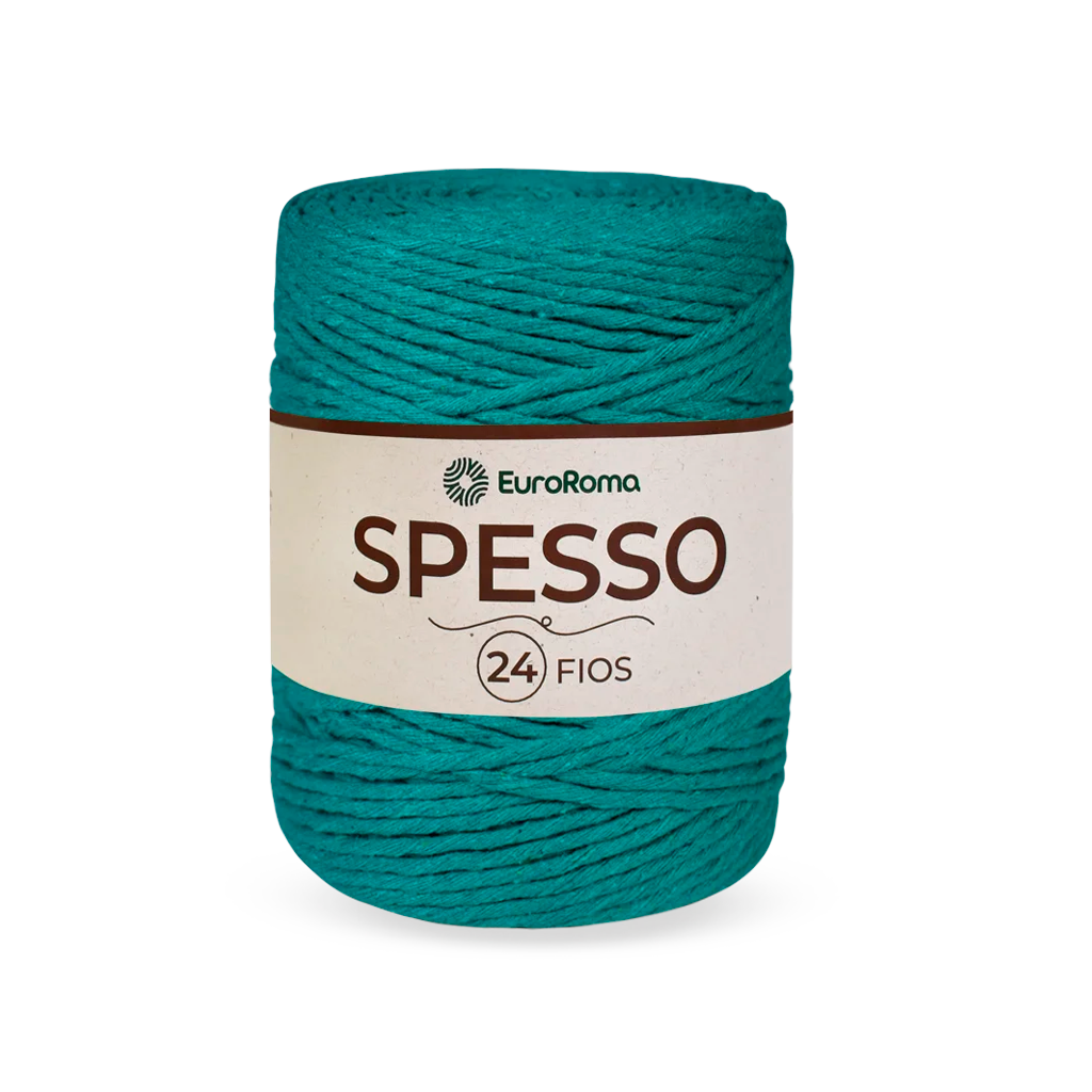 fio linha barbante euroroma spesso 24 fios verde agua escuro 810