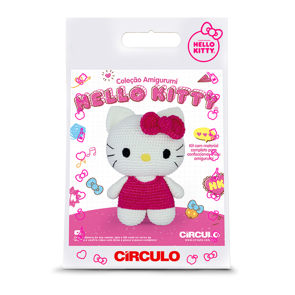 Kit Amigurumi - Coleção Hello Kitty Círculo - 02 - Look Rosa
