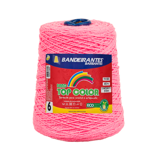Barbante Bandeirantes Top Color 600g - 708 - Rosa Neon