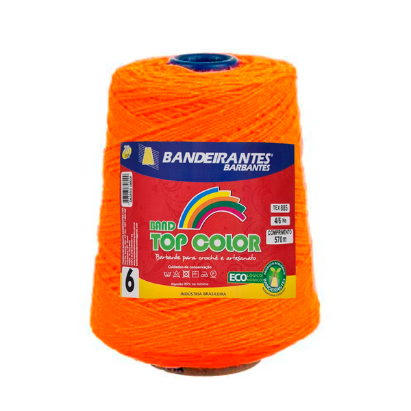 Barbante Bandeirantes Top Color 600g - 931 - Laranja Neon