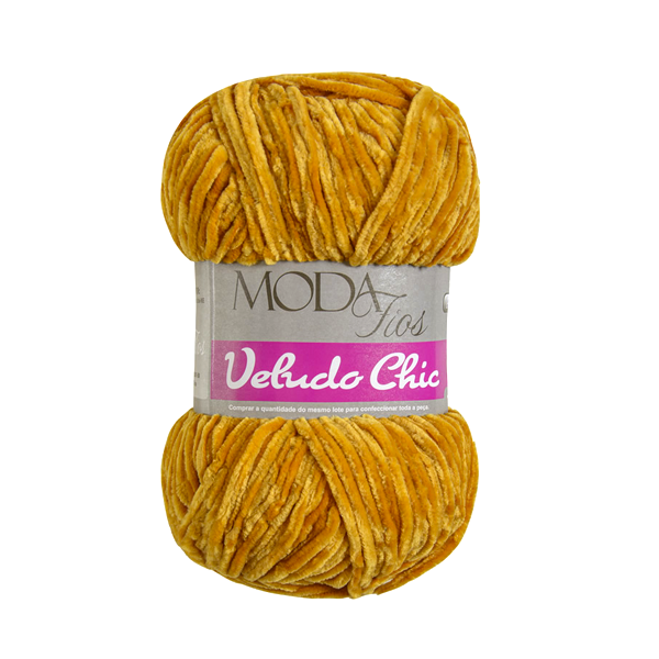 fio linha veludo chic 100g moda fios 163 mostarda