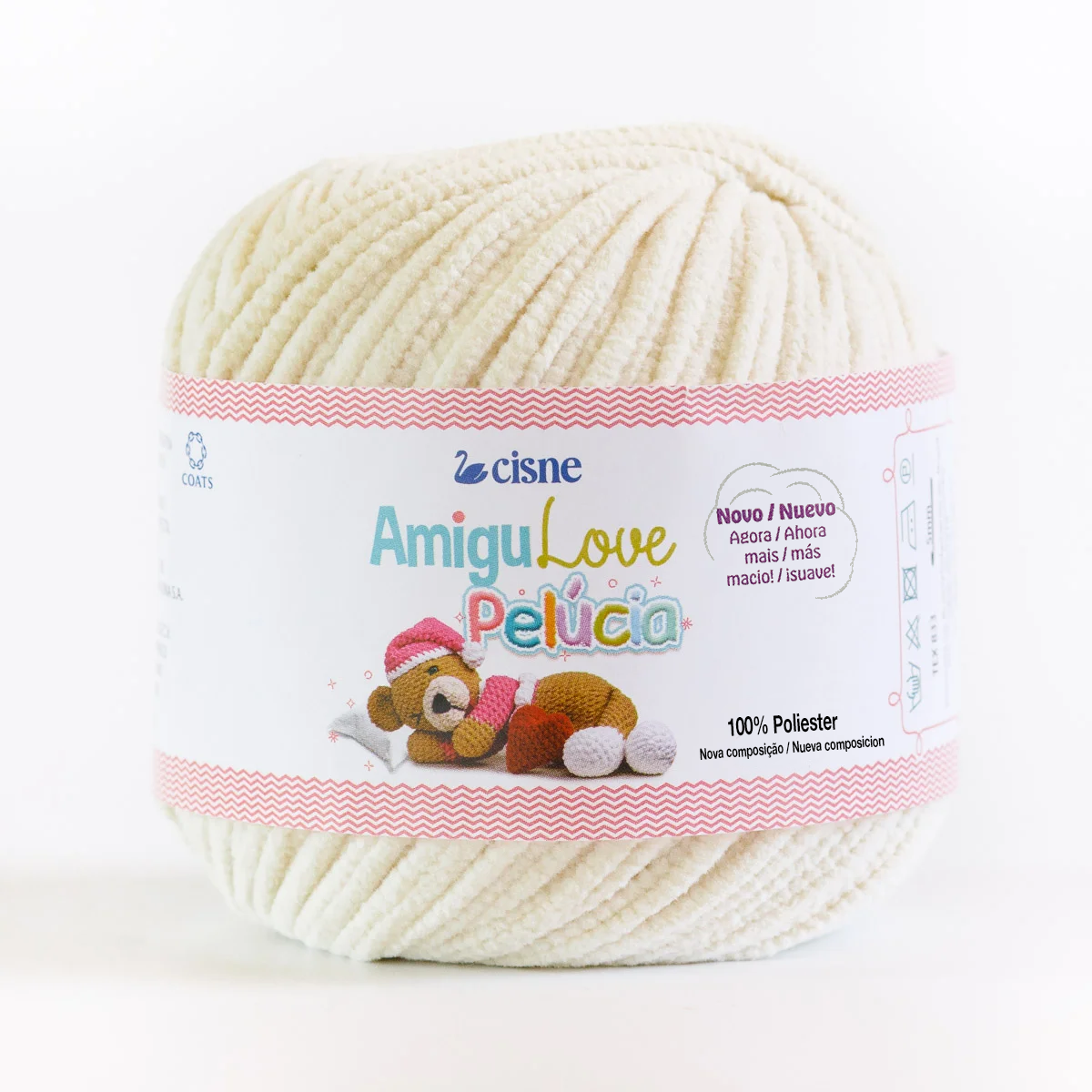 fio linha amigulove pelucia cisne corrente 80g 0000c cru
