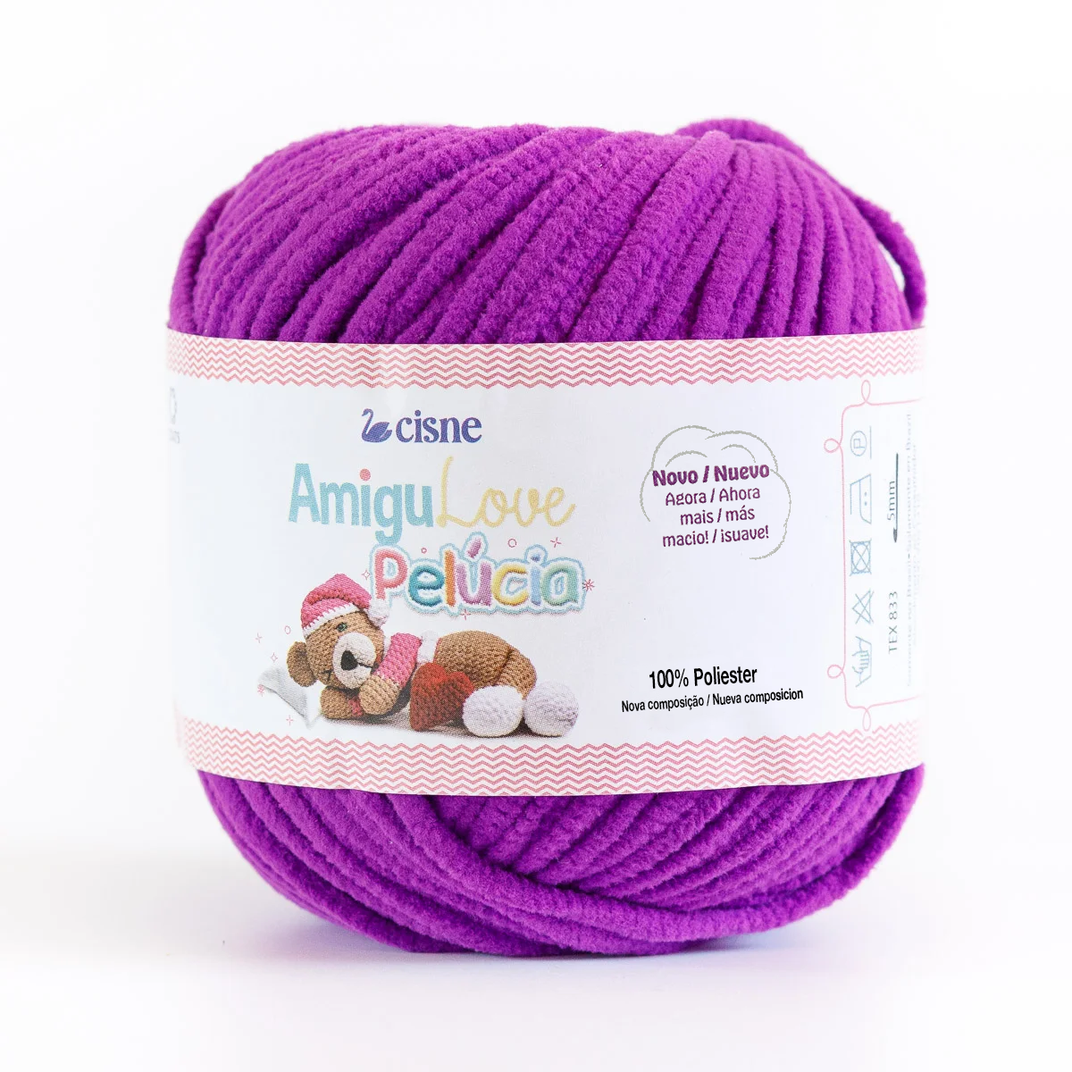 fio linha amigulove pelucia cisne corrente 80g 00112 roxo