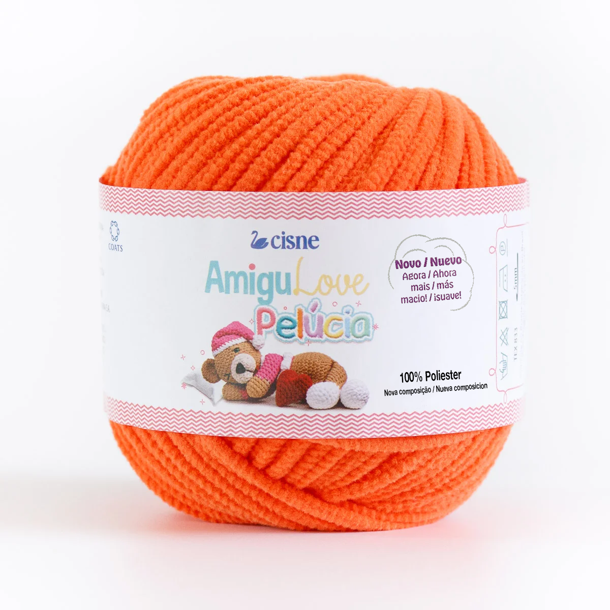 fio linha amigulove pelucia cisne corrente 80g 00332 laranja