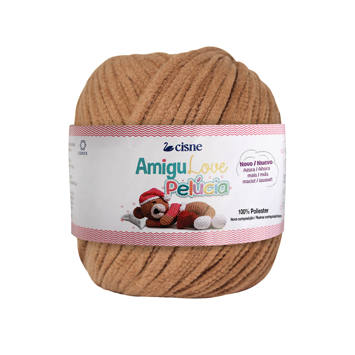 fio linha amigulove pelucia cisne corrente 80g 00355 marrom terra