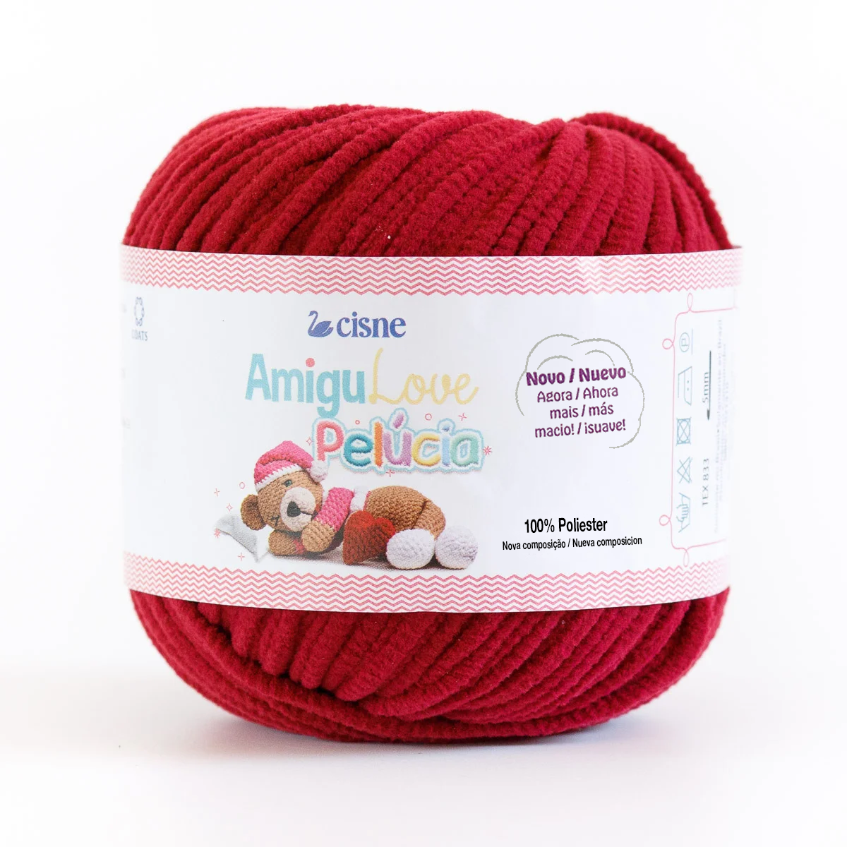 fio linha amigulove pelucia cisne corrente 80g 01005 bordo