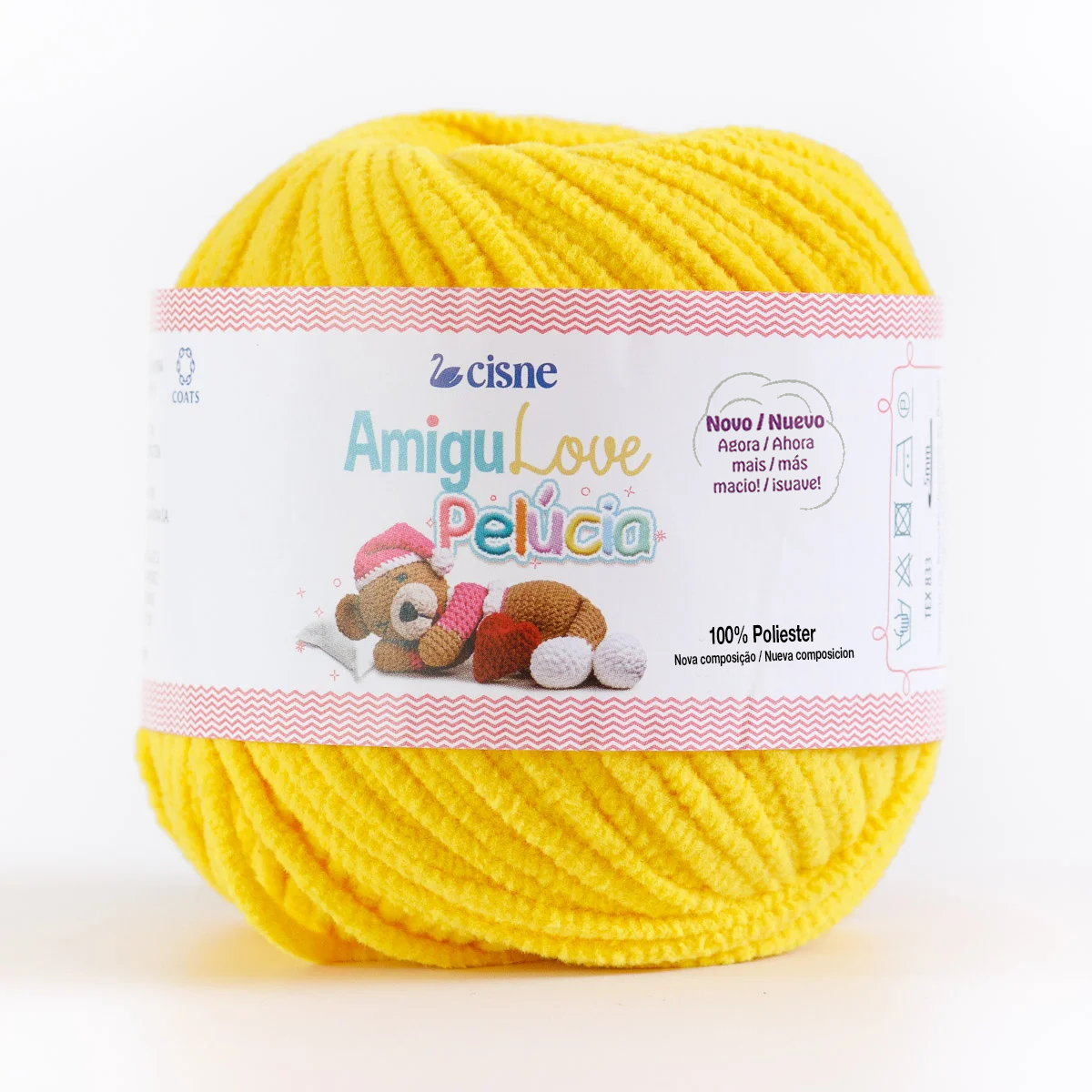 fio linha amigulove pelucia cisne corrente 80g 00291 amarelo