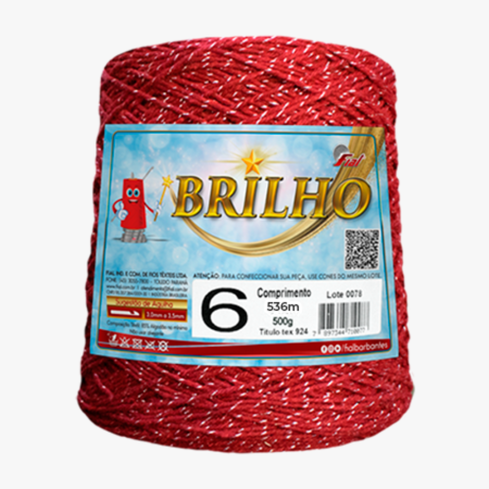barbante brilho prata fial 600g 79 vermelho