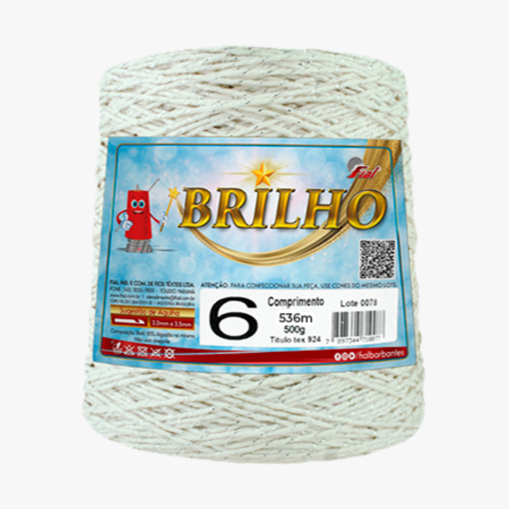 barbante brilho prata fial 600g 98 cru