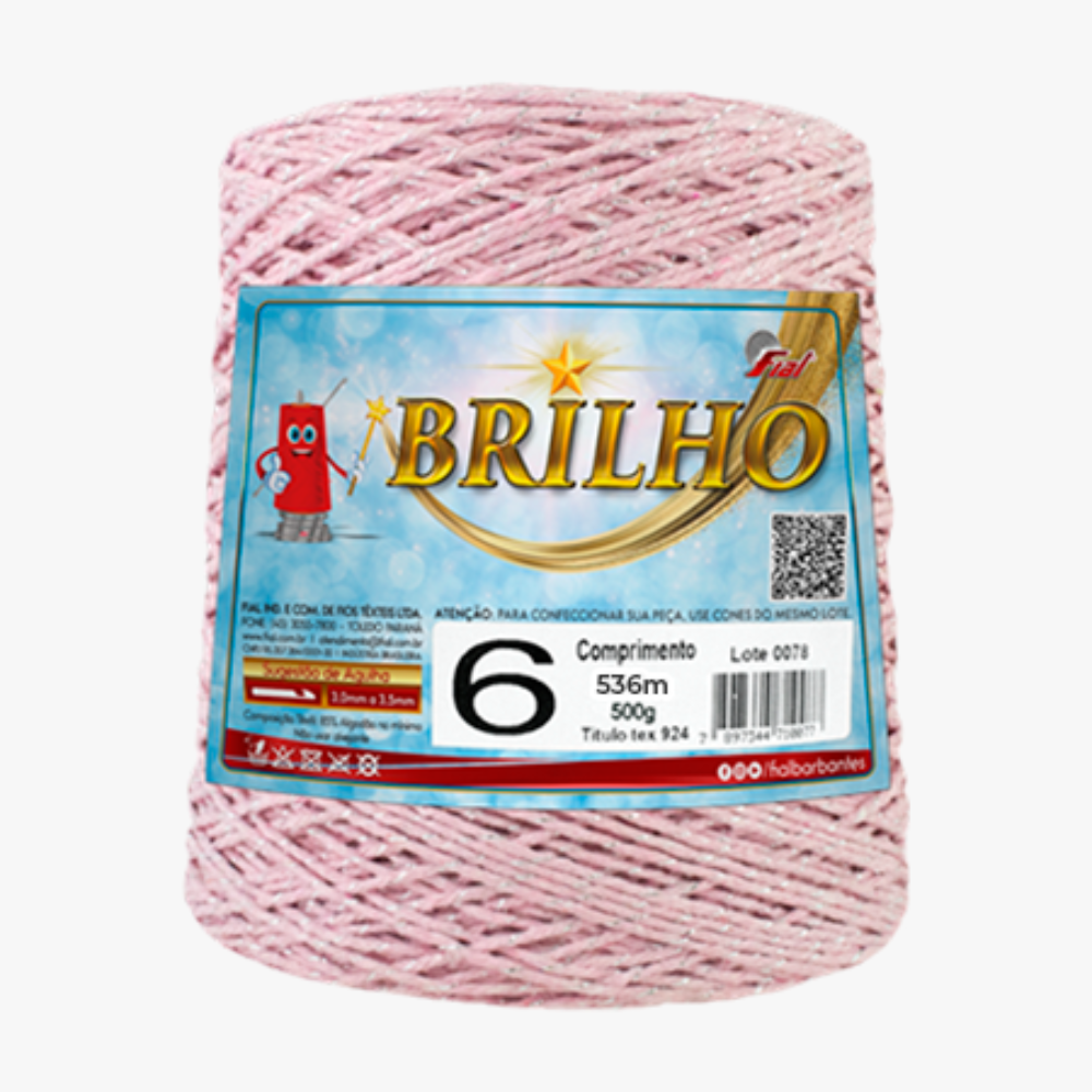 barbante brilho prata fial 600g 71 rosa