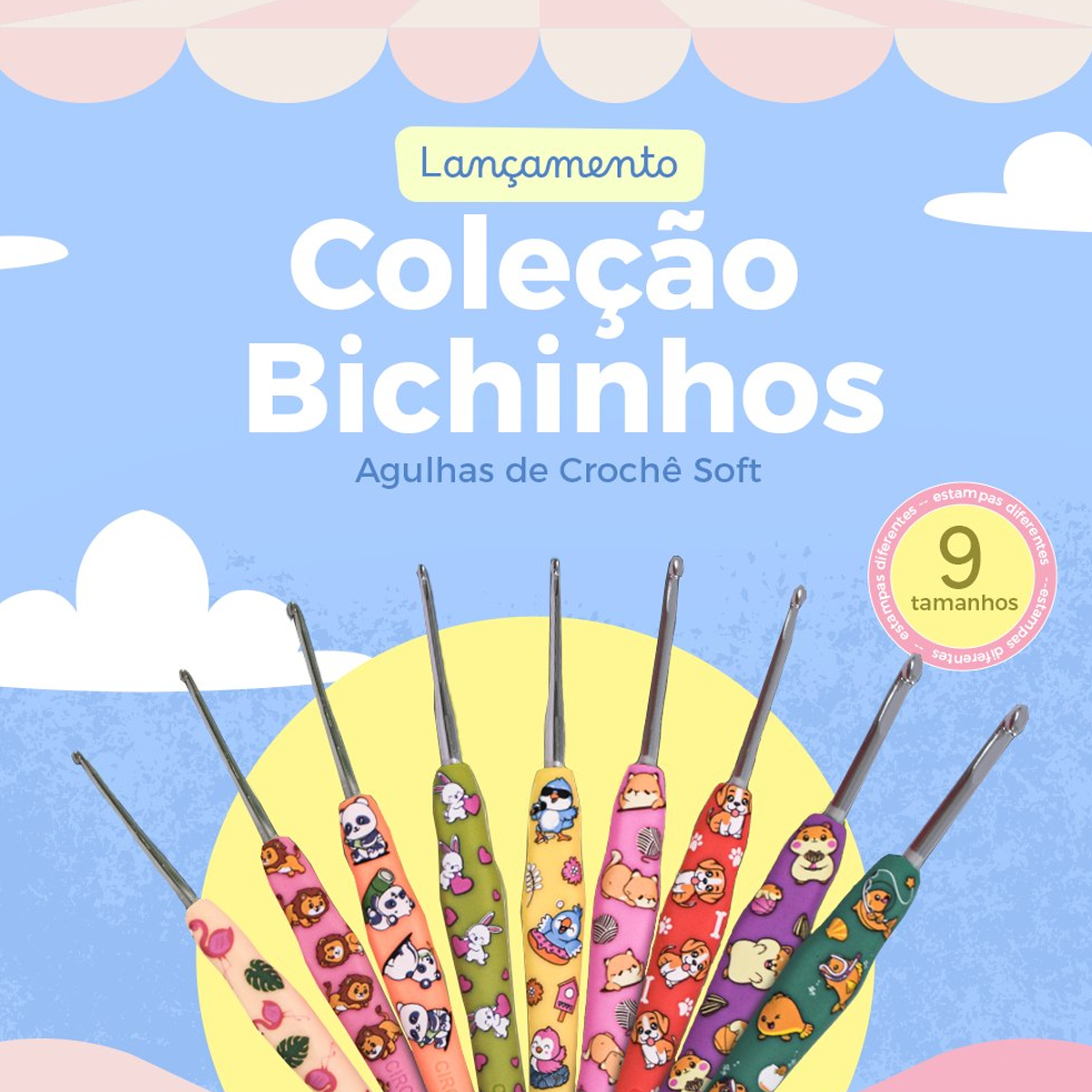 agulha croche colecao bichinhos circulo