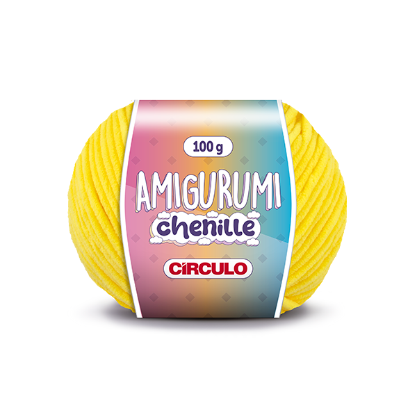 fio linha amigurumi chenille circulo 100g 1317 solar