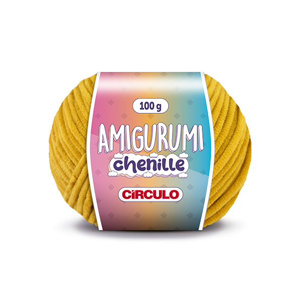 fio linha amigurumi chenille circulo 100g 7069 mostarda