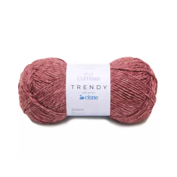 Fio Linha Lã Trendy Cisne Corrente - 100g - 0559 - Vinho Com Rosê