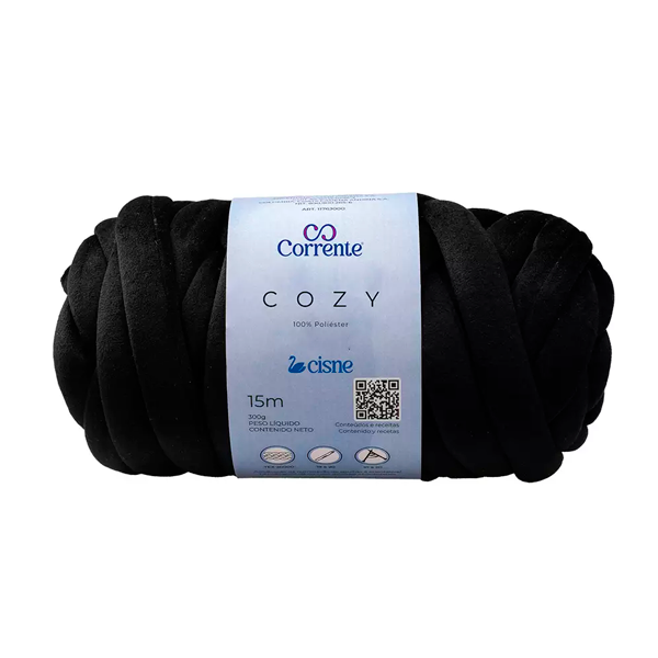 fio linha cozy cisne coats corrente 300g 0000n preto