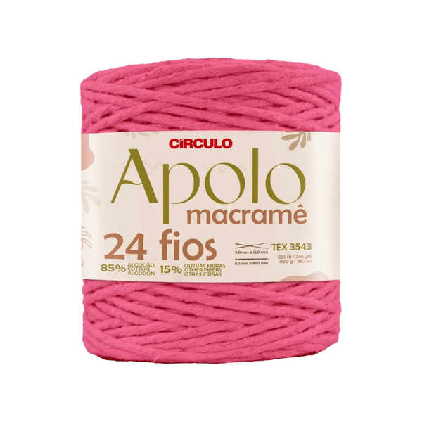 Barbante Apolo Macramê Círculo 24 fios 800g - 6122 - Pink